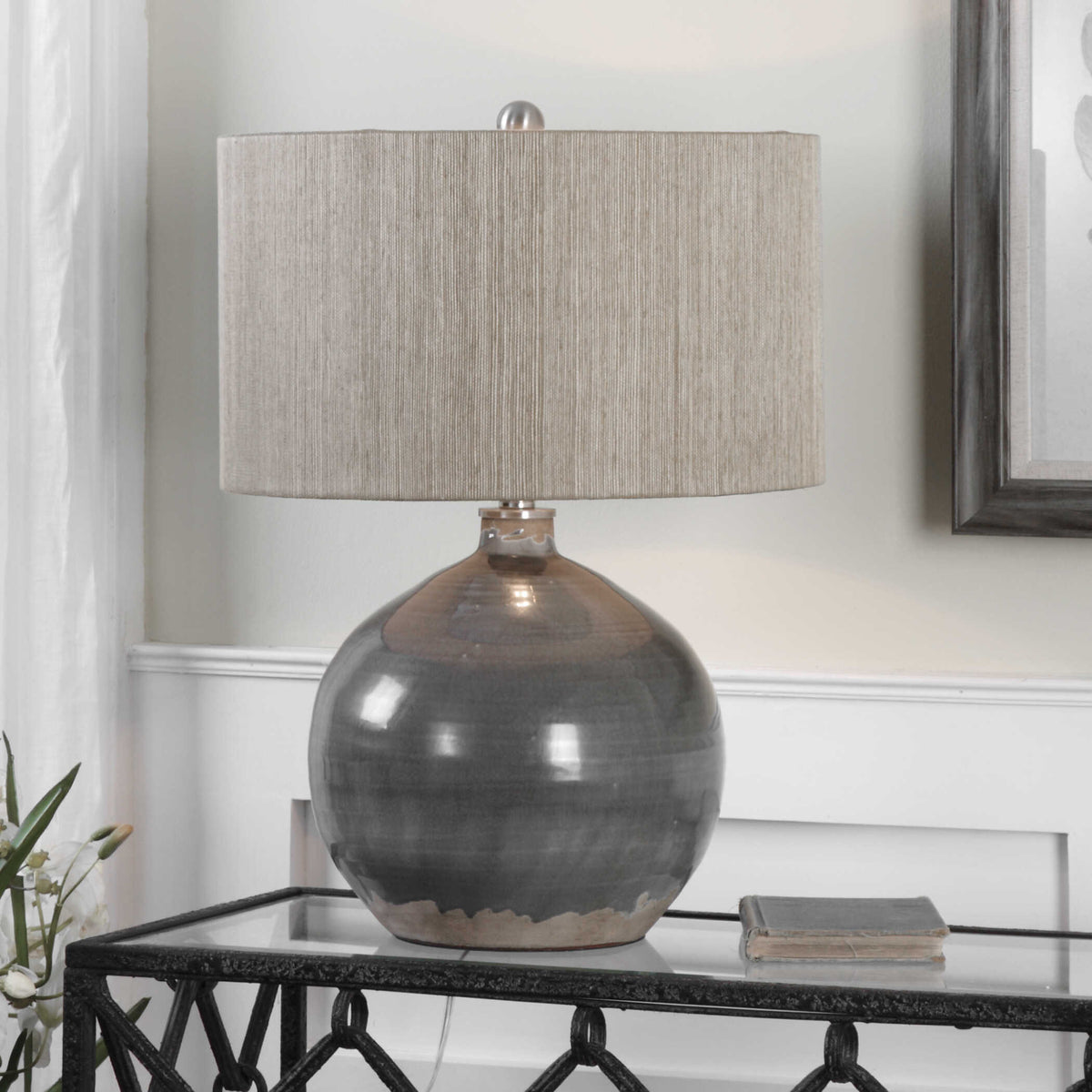 Vardenis Gray Ceramic Lamp - Ornate Home