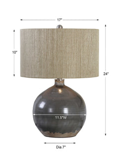 Vardenis Gray Ceramic Lamp - Ornate Home