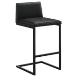 Vardon Black Genuine Leather Bar Stool (Set Of 2) - Ornate Home