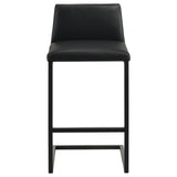 Vardon Black Genuine Leather Bar Stool (Set Of 2) - Ornate Home