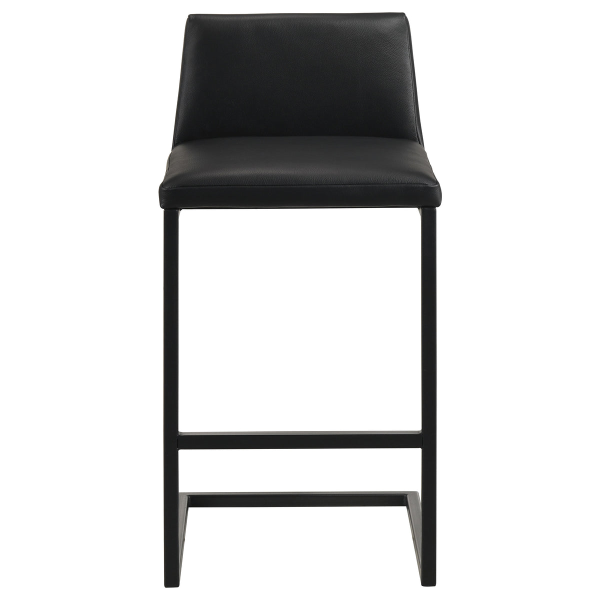 Vardon Black Genuine Leather Bar Stool (Set Of 2) - Ornate Home