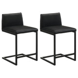 Vardon Black Genuine Leather Counter Height Chair (Set Of 2) - Ornate Home