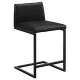Vardon Black Genuine Leather Counter Height Chair (Set Of 2) - Ornate Home