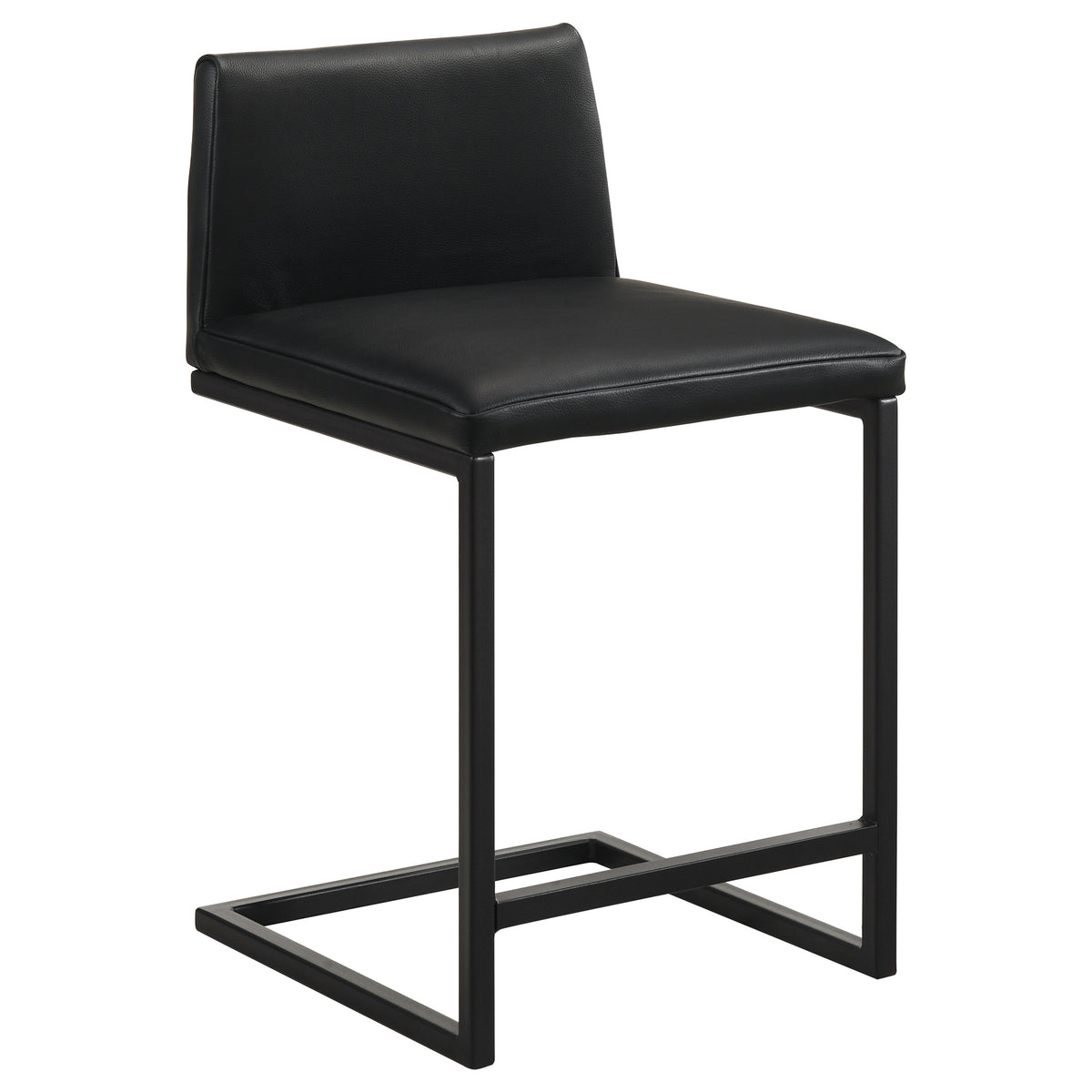 Vardon Black Genuine Leather Counter Height Chair (Set Of 2) - Ornate Home