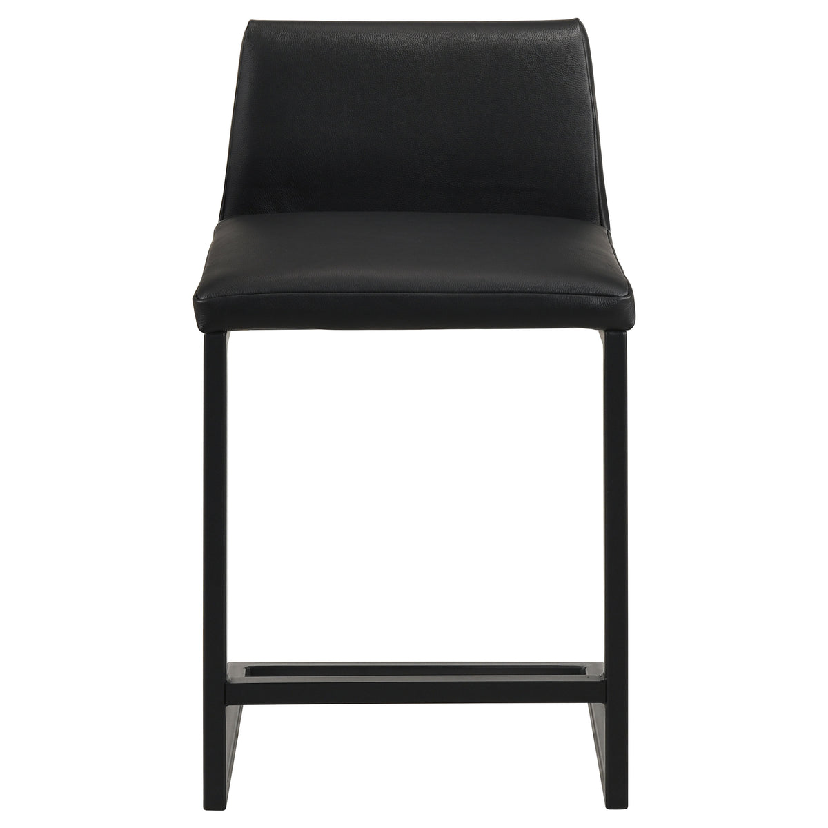 Vardon Black Genuine Leather Counter Height Chair (Set Of 2) - Ornate Home