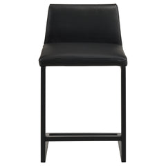 Vardon Black Genuine Leather Counter Height Chair (Set Of 2) - Ornate Home
