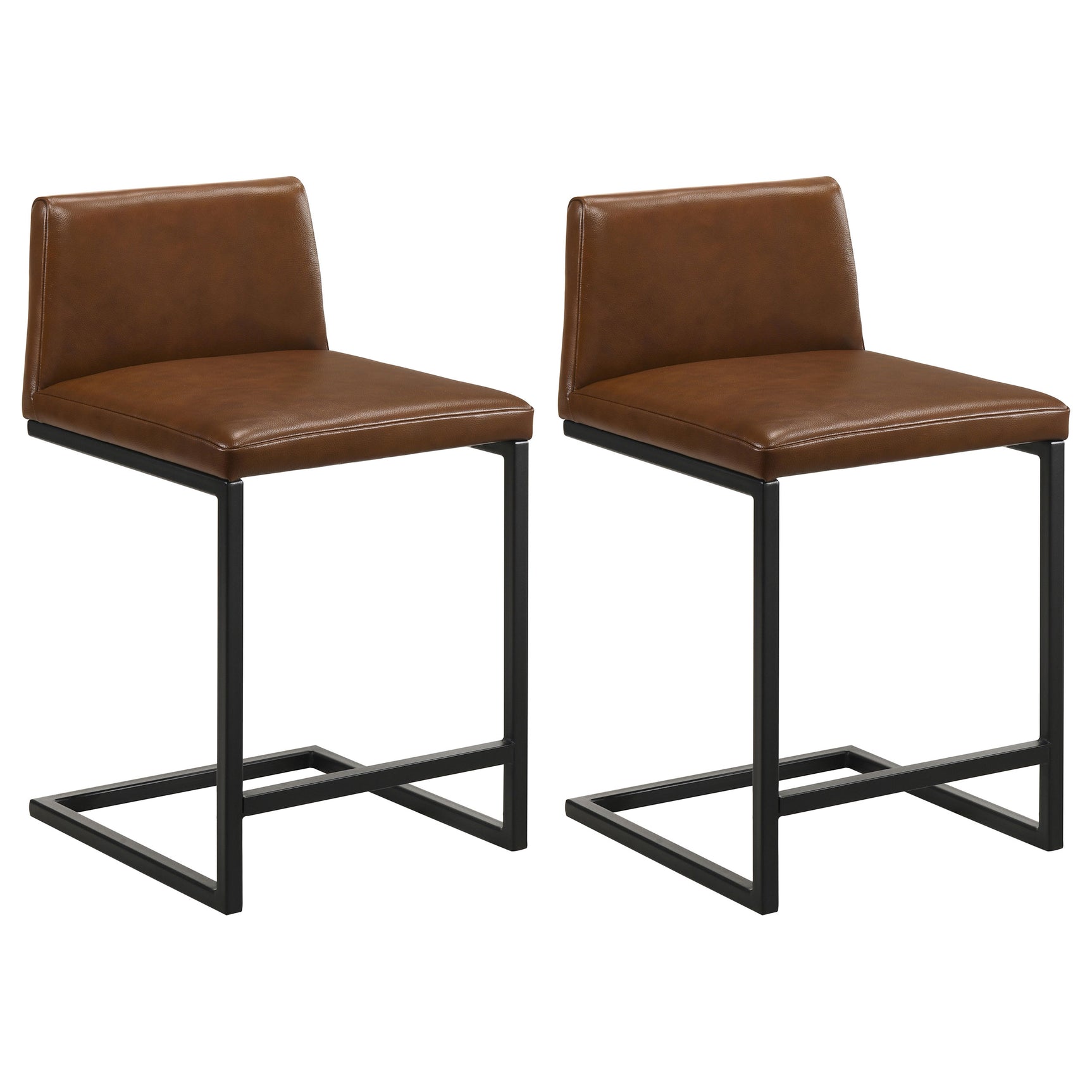 Vardon Dark Brown Genuine Leather Counter Height Chair (Set Of 2) - Ornate Home