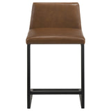 Vardon Dark Brown Genuine Leather Counter Height Chair (Set Of 2) - Ornate Home