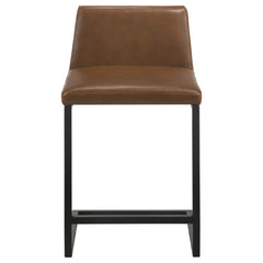 Vardon Dark Brown Genuine Leather Counter Height Chair (Set Of 2) - Ornate Home