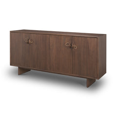 Varenna Dark Brown 4 Door Wood with Rope Handles Sideboard - Ornate Home