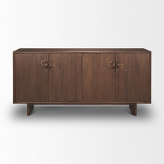 Varenna Dark Brown 4 Door Wood with Rope Handles Sideboard - Ornate Home