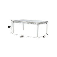 Varian Mirrored & Antique Platinum Dining Table (78"L) - Ornate Home
