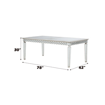 Varian Mirrored & Antique Platinum Dining Table (78"L) - Ornate Home