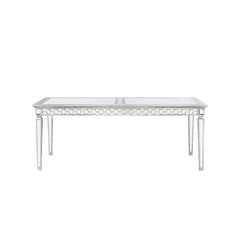 Varian Mirrored & Antique Platinum Dining Table (78"L) - Ornate Home