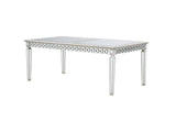 Varian Mirrored & Antique Platinum Dining Table (78"L) - Ornate Home
