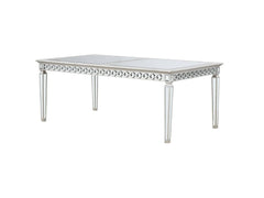 Varian Mirrored & Antique Platinum Dining Table (78"L) - Ornate Home