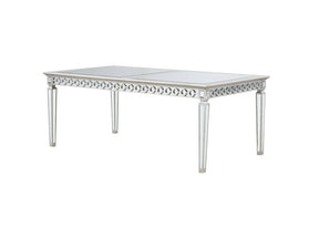 Varian Mirrored & Antique Platinum Dining Table (78"L) - Ornate Home