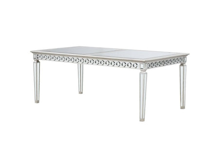 Varian Mirrored & Antique Platinum Dining Table (78"L) - Ornate Home