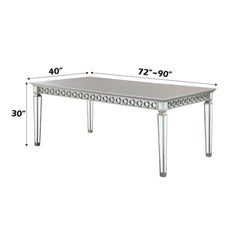 Varian Mirrored & Antique Platinum Dining Table (90"L) - Ornate Home