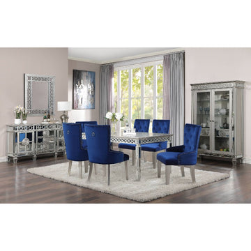 Varian Mirrored & Antique Platinum Dining Table (90"L) - Ornate Home