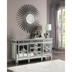 Varian Mirrored & Antique Platinum Server/Sideboard 68" - Ornate Home