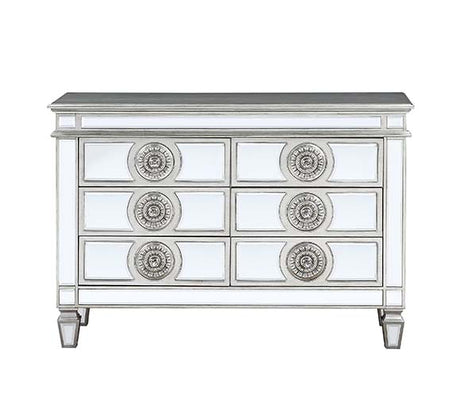 Varian Mirrored & Antique Platinum Server/Sideboard - Ornate Home