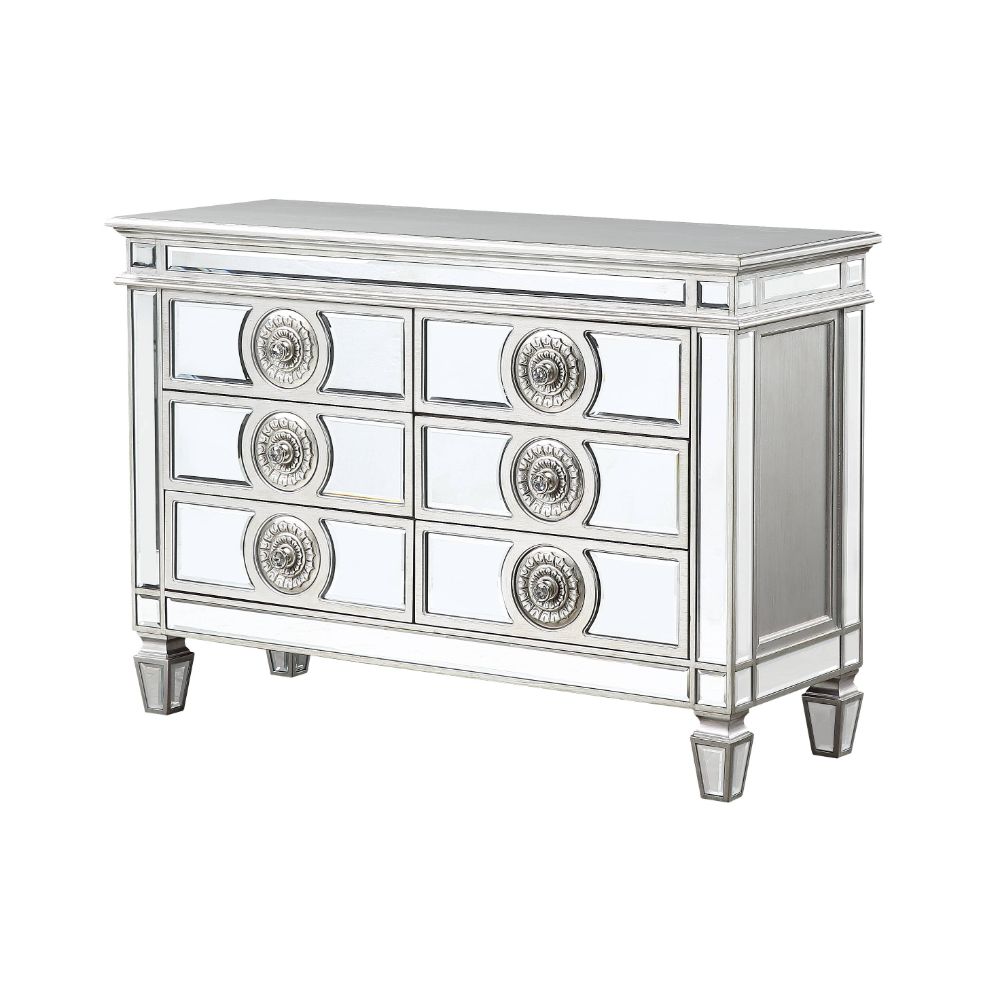 Varian Mirrored & Antique Platinum Server/Sideboard - Ornate Home