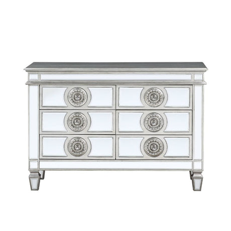 Varian Mirrored & Antique Platinum Server/Sideboard - Ornate Home