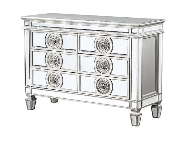 Varian Mirrored & Antique Platinum Server/Sideboard - Ornate Home