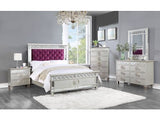 Varian Red Velvet Full Bed - Ornate Home