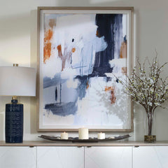 Variant Blue/Orange/White Abstract Framed Print - Ornate Home