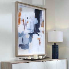 Variant Blue/Orange/White Abstract Framed Print - Ornate Home