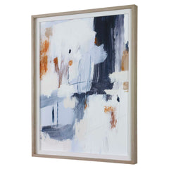 Variant Blue/Orange/White Abstract Framed Print - Ornate Home
