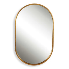 Varina Gold Minimalist Oval Mirror - Ornate Home
