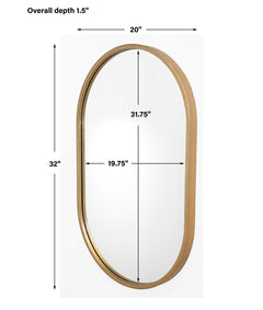 Varina Gold Minimalist Oval Mirror - Ornate Home