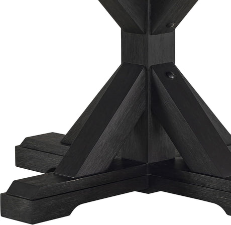 Varley Gray/Charcoal Genuine Marble Top Round Dining Table - Ornate Home