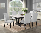 Varley Gray/Charcoal Genuine Marble Top Dining Set - Ornate Home
