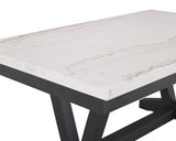 Varley Gray/Charcoal Genuine Marble Top Dining Set - Ornate Home