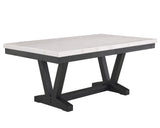 Varley Gray/Charcoal Genuine Marble Top Dining Set - Ornate Home