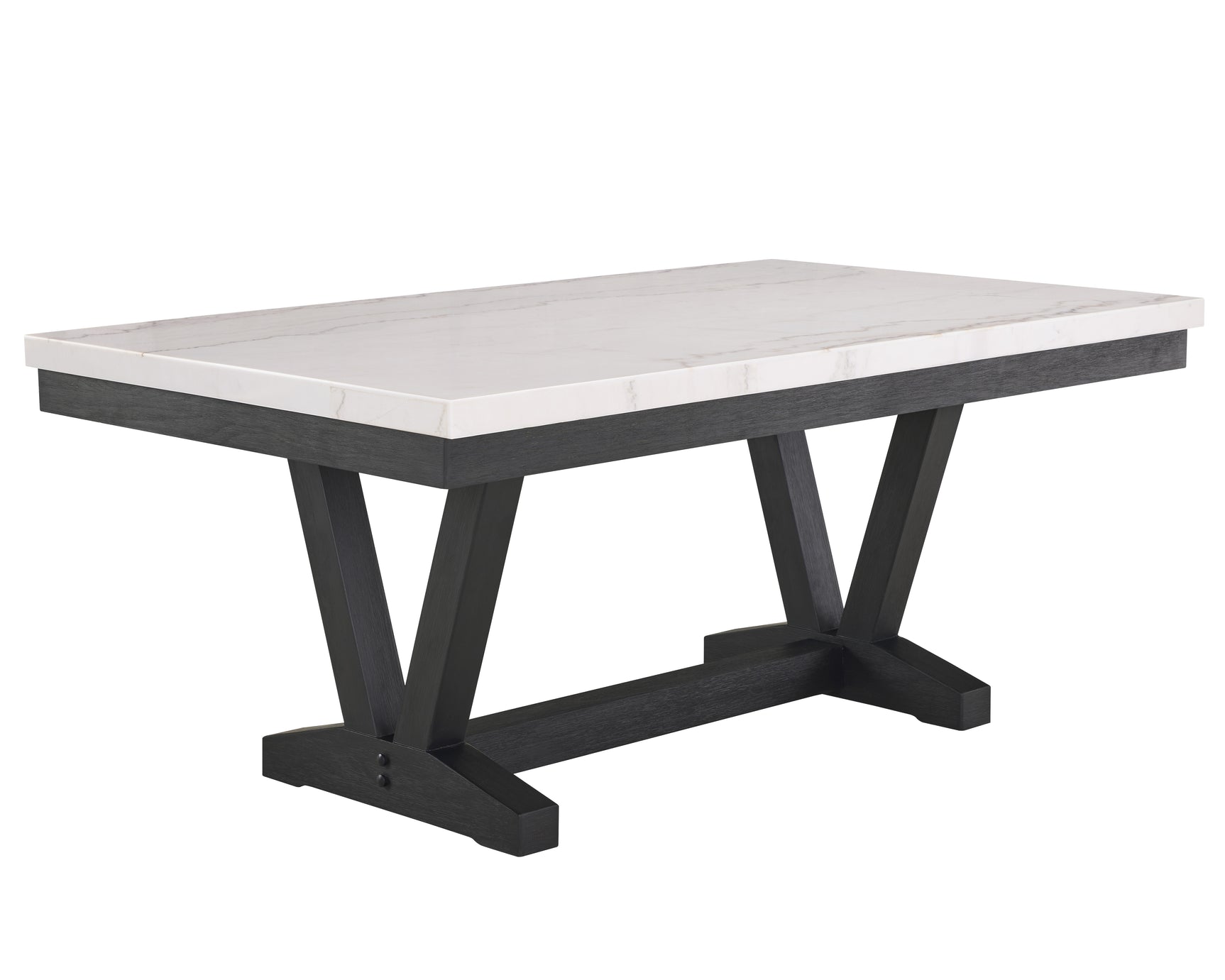 Varley Gray/Charcoal Genuine Marble Top Dining Set - Ornate Home