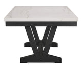 Varley Gray/Charcoal Genuine Marble Top Dining Set - Ornate Home