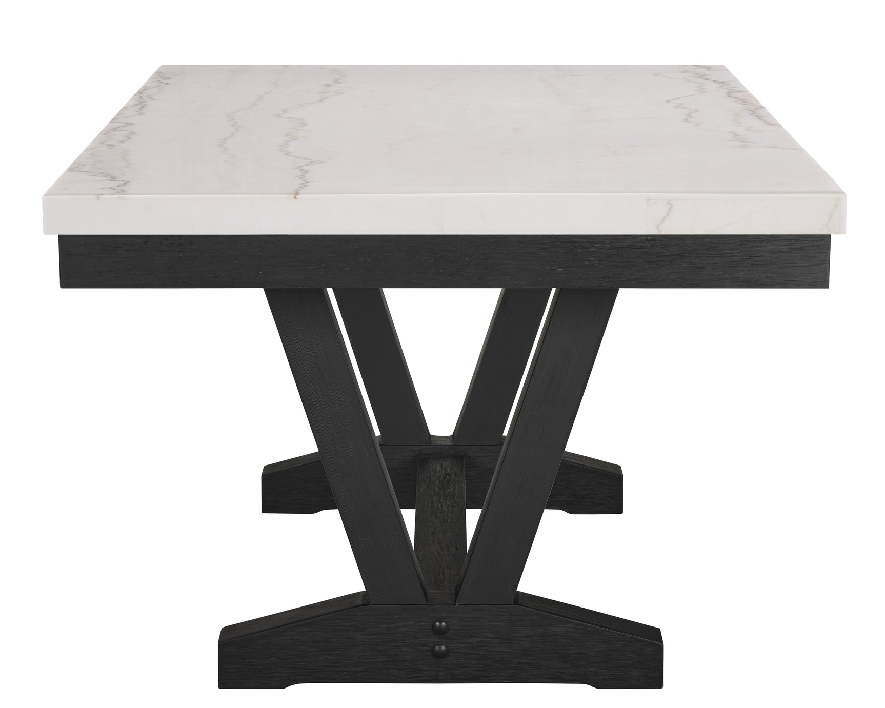 Varley Gray/Charcoal Genuine Marble Top Dining Set - Ornate Home