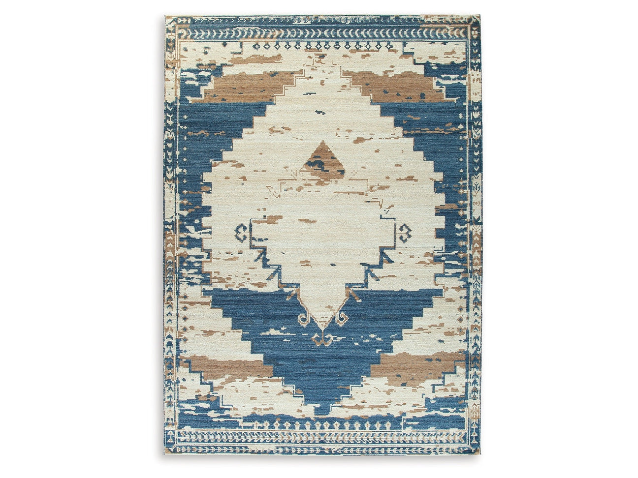 Varnler Blue/Brown/Tan 10' x 14' Rug (Online Special Price) - Ornate Home