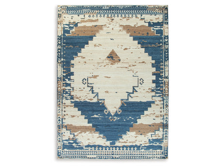 Varnler Blue/Brown/Tan 10' x 14' Rug - Ornate Home