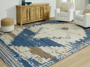 Varnler Blue/Brown/Tan 10' x 14' Rug - Ornate Home