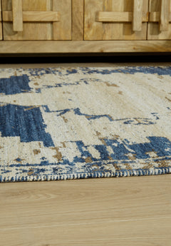Varnler Blue/Brown/Tan 5' x 7' Rug - Ornate Home