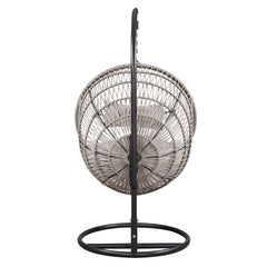Vasant Beige & Black Patio Swing Chair w/ Stand - Ornate Home