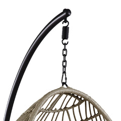 Vasant Beige & Brown Patio Swing Chair w/ Stand - Ornate Home