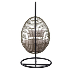 Vasant Beige & Brown Patio Swing Chair w/ Stand - Ornate Home