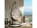 Vasant Beige & Brown Patio Swing Chair w/ Stand - Ornate Home